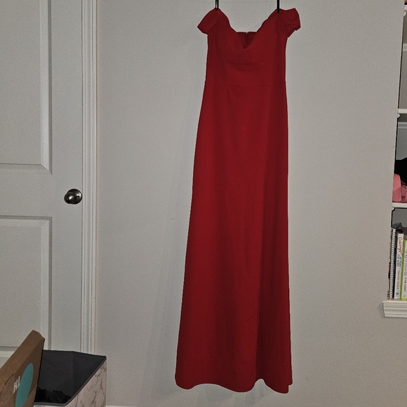 Windsor Bright Red Off Shoulder Dress - Picture 4 of 16